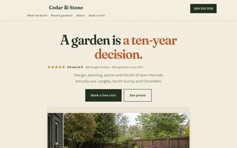 The Cedar & Stone website